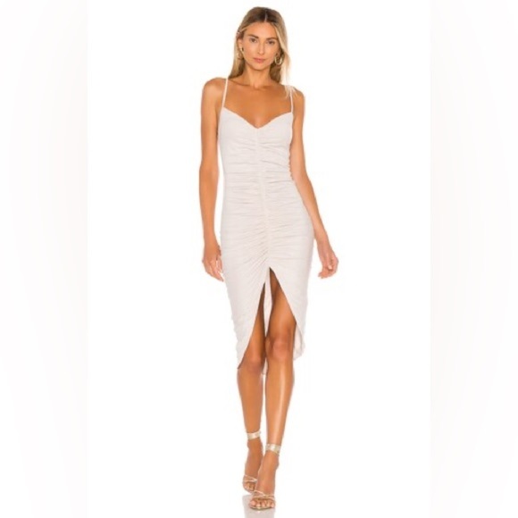 NWT Lovers + Friends REVOLVE Goldi Midi Bodycon Dress Stone Grey SOLD OUT XXS - Picture 1 of 13